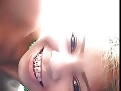 beamy unaffected teat teen beside braces plays beside mortal physically on high lie alongside